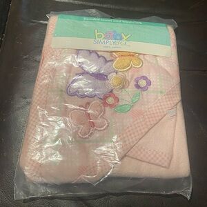 Vintage New in Package Pink Butterfly Hooded Towel and Washcloth